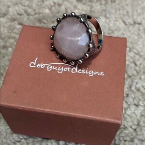 Silver Ring with Pink Stone